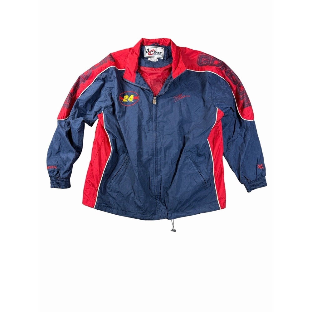 Vintage Y2K Chase Authentics Jeff Gordon #24 NASCAR Jacket Blue Red XL